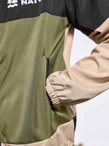 In My Nature Hooded Color Block Zipper Casual Outdoor Jacket With Long Sleeves - Multicolor - View 9