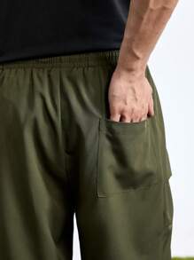 In My Nature In My Nature Solid Color Drawstring Shorts With Pocket For Outdoor Activities, Summer