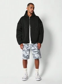 SUMWON Denim Bermuda Short With All Over Camo Print - Multicolor - View 3