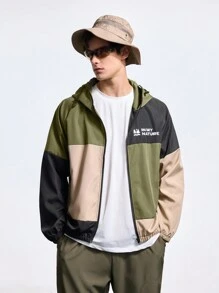 In My Nature Hooded Color Block Zipper Casual Outdoor Jacket With Long Sleeves - Multicolor - View 8