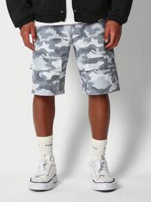 SUMWON Denim Bermuda Short With All Over Camo Print - Multicolor - View 2