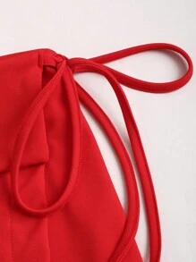 SHEIN Unity Falda de uso diario simple de unicolor para damas - Rojo - Ver 5