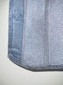 Siren Gaze 女士牛仔外套，休閒時尚萬用短款藍色牛仔夾克 - 藍色 - 查看 7