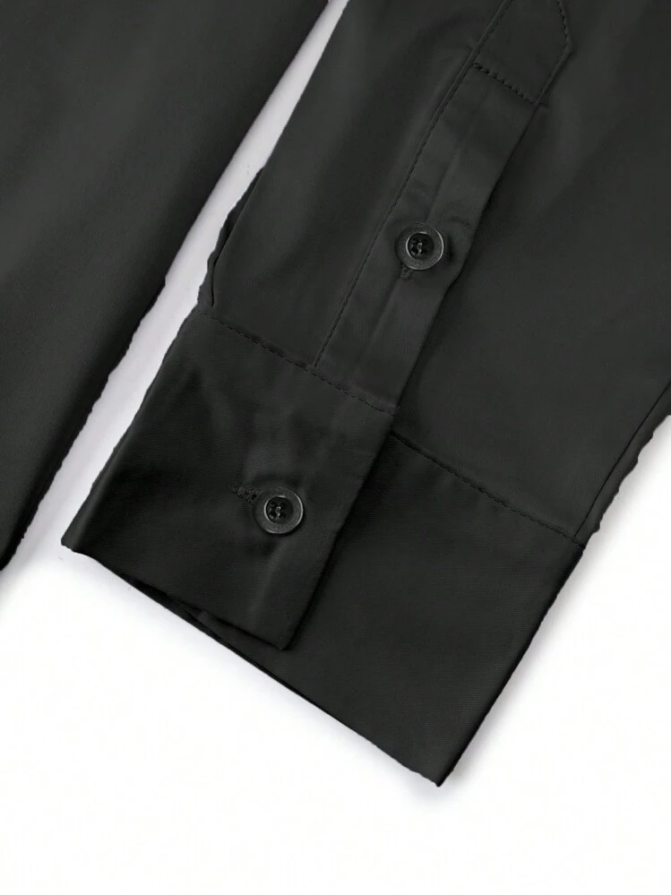 Men's Satin Fabric Long Sleeve Dress Shirt, For Fall | SHEIN USA