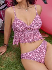 Swim Mod Summer Women's Printed Spaghetti Strap Bikini, Random Design - Multicolor - View 1