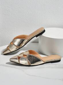 New Arrival Women's Closed Toe Flat Shoes With Cut-Out Design, French Style, Fashionable For Summer
