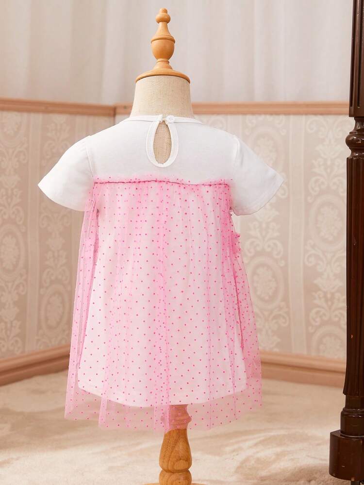 Baby Girl Cute & Fashionable Casual Mesh Tutu Dress, Spring/Summer
