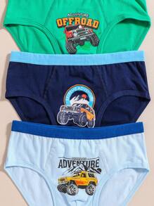 6pcs Young Boy Printed Daily Wear Triangle Underwear - Multicolor - View 3