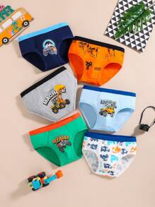6pcs Young Boy Printed Daily Wear Triangle Underwear - Multicolor - View 1