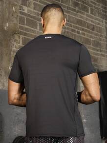 Gym Rark Boyfriend Style Men's Fashionable Simple Thin Breathable Quick-Drying Sports T-Shirt - Black - View 2