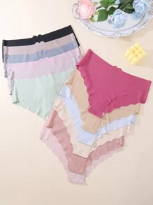 12pcs Rabbit Ear No-Trace Women's Triangle Panties - Multicolor - View 1