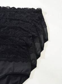 Snug Zone 女性實色簡約日常舒適蕾絲三角底褲 - 彩色 - 查看 5