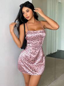 Flirla Vestido diario simple de mujer con estampado aleatorio