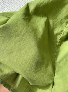 Comfortcana Rompers de lino para el verano con corte lateral, cintura plisada, sin tirantes y con espalda descubierta