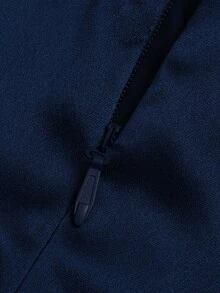 Đầm slip satin dáng chữ A màu trơn thanh lịch dành cho nữ của HOMEYEE, kiểu dáng ôm sát, thích hợp cho các dịp lễ, năm mới, họp mặt, tiệc tùng, tiệc tối trang trọng, tiệc cocktail, hẹn hò, đám cưới, tiệc mùa xuân. - Màu xanh hải quân - Xem 5