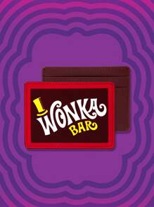 Willy Wonka and the Chocolate Factory X SHEIN Color-Block Small Wallet With Letter Print Design