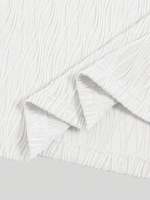 SHEIN EZwear 女士夏季紋理雙肩背心修身連身裙 - 白色 - 查看 5