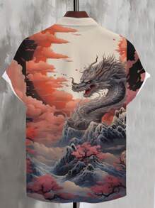Men's Plus Size Printed Simple Daily Shirt - Multicolor - View 2