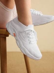 CUCCOO BASICS Women White Fashion Floral Printing Breathable Lightweight Outdoor Casual Sports Shoes Vacation Shoes Summer Casual Sports Shoes Casual Shoes School Supplies Back To School Shoes For Women Sneakers Spring Shoes Easter Tainers
