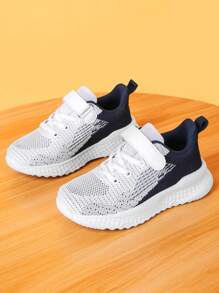 男童时尚透气休闲运动跑步鞋，春季 - 藍白色 - 查看 4