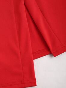 SHEIN Unity Falda de uso diario simple de unicolor para damas - Rojo - Ver 3