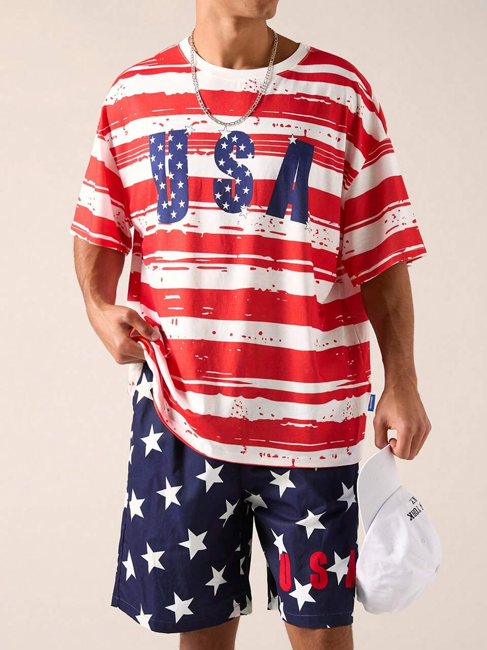 Woven Casual T-Shirt And Shorts Set
