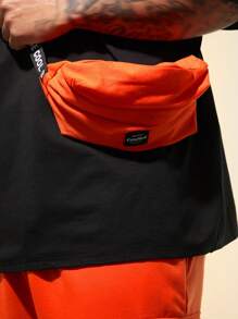 Manfinity VCAY Bộ 3 áo thun tay ngắn dệt kim cỡ lớn cho nam, quần short ống đứng có dây rút cạp giữa và túi đeo chéo, khối màu, đi chơi, họa tiết, gấu - Nhiều màu - Xem 7