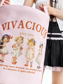 ROMWE Kawaii Cartoon Retro Style Foldable Storage Box With Large Capacity For Little Girls (44*24*64cm) - Multicolor - View 4