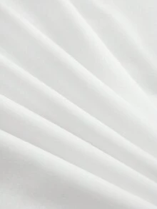 SHEIN Slayr Áo thun nữ cỡ lớn màu trơn, kiểu dáng thường ngày, thích hợp cho mùa hè. - trắng - Xem 6