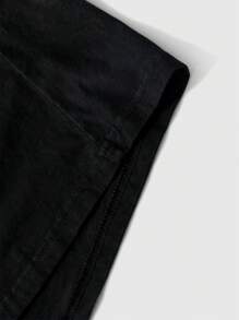 ROMWE MEN Street Life Men's Spray-Paint Donkey Print Short Sleeve T-Shirt, Everyday Wear, Spring And Summer - Black - View 4