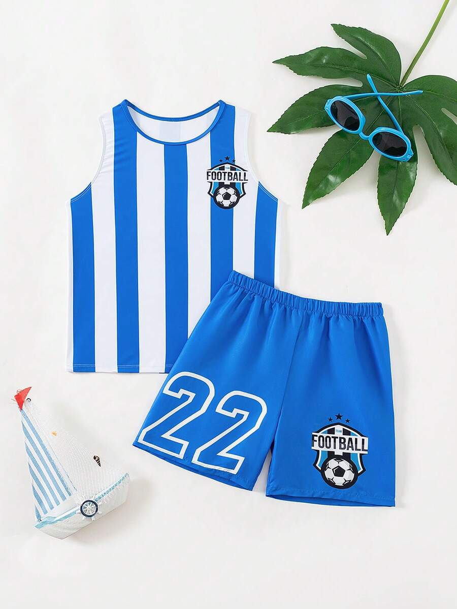 Tween Boys' Simple Printed Swimwear Set - Multicolor - View 1