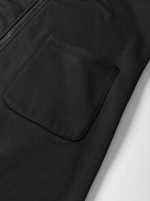 INAWLY 女士纯色简约连帽长款卫衣，日常穿着，长袖上衣，适合毕业季、返校季、教师节等场合，秋季返校季卫衣 - 黑色 - 查看 4