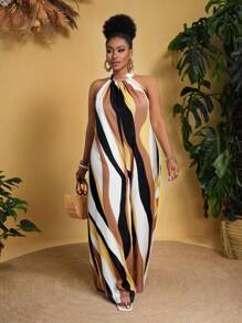 Slaydiva Bộ đồ liền thân in họa tiết rộng rãi cỡ lớn, cho mùa hè - Nhiều màu - Xem 7