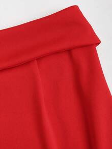SHEIN Unity Falda de uso diario simple de unicolor para damas - Rojo - Ver 4