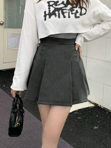 Summer Women's Casual Solid Color Pleated Skirt