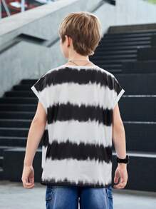 SHEIN 1件装青少年男童宽松无袖背心，清凉时尚青少年男童夏季上衣 - 白色 - 查看 2