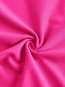 Slaydiva Plus Size Women's Casual Open Shoulder Solid Color Jumpsuit With Waist Belt, Short Length - C - Hot Pink - View 4