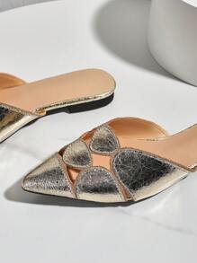 New Arrival Women's Closed Toe Flat Shoes With Cut-Out Design, French Style, Fashionable For Summer