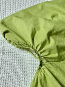 Comfortcana Rompers de lino para el verano con corte lateral, cintura plisada, sin tirantes y con espalda descubierta