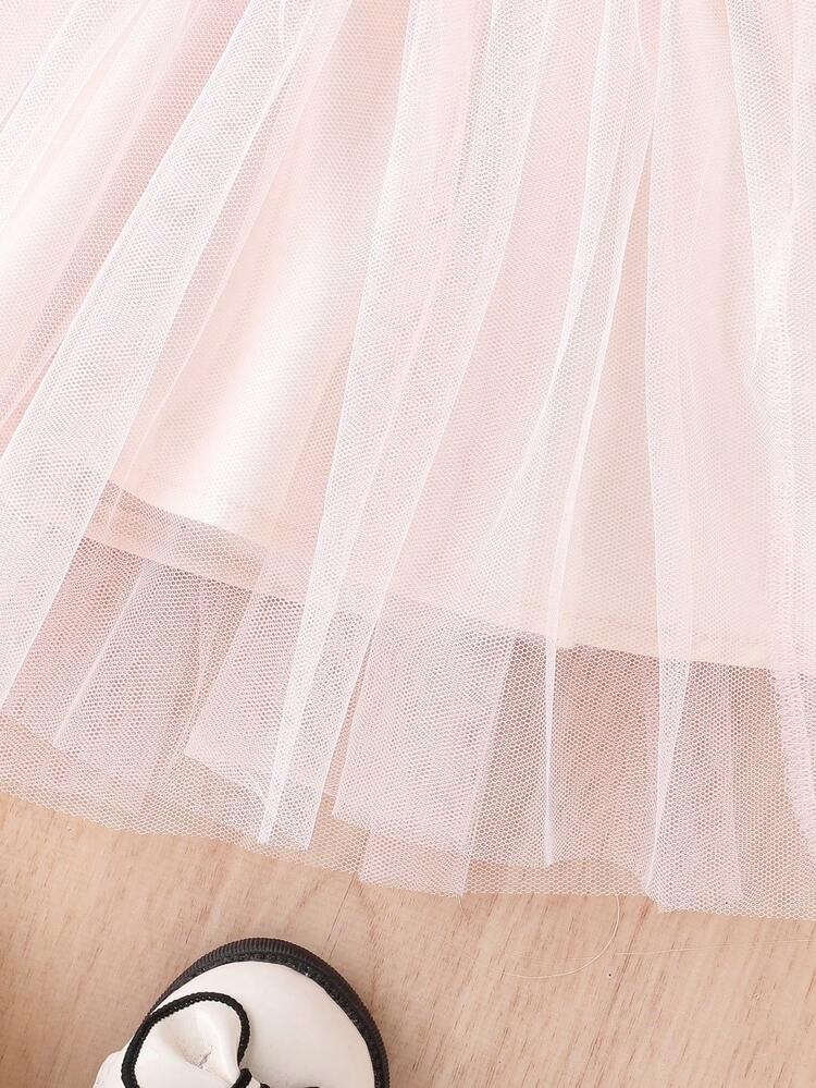 Baby Girl Elegant Court Style Mesh Dress, Summer