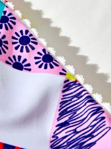 SHEIN Swim Women's Vacation Style Colorful Printed Bikini Set Summer - Multicolor - View 6