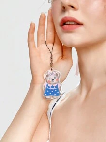 ROMWE Kawaii 可愛卡通熊貓圖案手機掛繩 - 棕色 - 查看 2