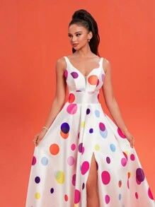 New Elegant Simple Style Evening Dress Woman Formal Ball Gown For Cocktail Party - White - View 6