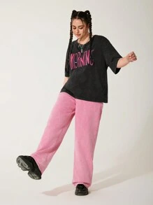 GAWX Artist Loose Fit Long Plus Size T-Shirt With Round Neck, Graphic Tee For Summer, Holiday, Vacation, Spring, Festival, Ibiza Fits