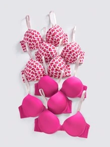 女性6入組舒適無痕帶鋼圈胸罩 - 彩色 - 查看 3