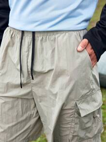 In My Nature Shorts de trabajo al aire libre holgados y de unicolor de moda para hombres con bolsillos