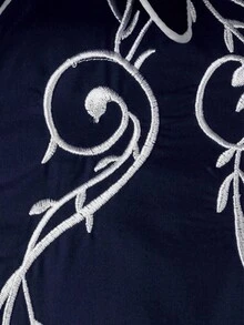 Men's Western Cowboy Embroidered Long Sleeve Commute Shirt - Navy Blue - View 8