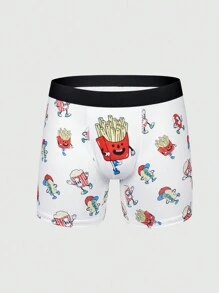 Men's Stylish Cartoon Printed Boxer Shorts - Multicolor - View 1