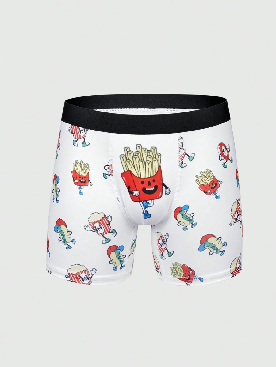 Men's Stylish Cartoon Printed Boxer Shorts - Multicolor - View 1