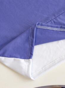 Ensemble de 2 pièces pour garçon adolescent: T-shirt à manches courtes et short d'été décontracté avec impression de lettre - Prune - Voir 7